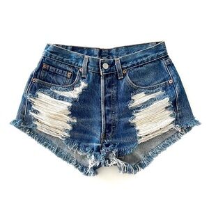LEVI’S | Vintage 501 Reworked Distressed Shorts Daisy Dukes Estmated Size 26